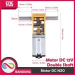 MOTOR N20 DC DOUBLE AS SHAFT 12V HIGH TORQUE MINI MICRO GEARBOX GEAR BOX -136 RPM - Image 5