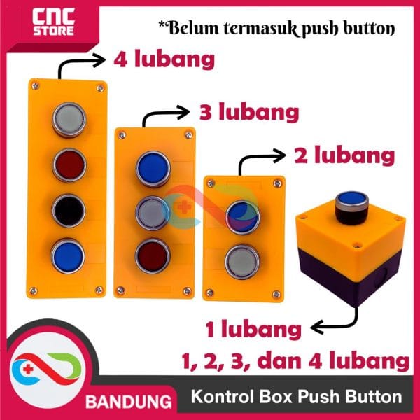 Kontrol Box Push Button Control Box Kotak Tombol Emergency tombol  KONTROL 22mm 1, 2, 3, dan 4 Lubang -1 LUBANG