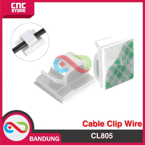 CL805 Cable Clip Wire Mount Clamp Tie Ikat Kabel + Self Adhesive Klem