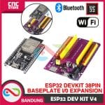 ESP32 ESP-32 DEVKITC V4 WROOM-32D WIFI BLUETOOTH DEVELOPMENT BOARD PLUS EXPANSION BASE PLATE