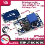 ADJUSTABLE STEP UP MT3608 BOOST DC MICRO USB 2A 2V-24V TO 5V-28V MODULE