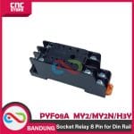 SOKET RELAY 8 PIN - PYF08A Socket Relay Soket RELAY 8pin 8 PIN (RELAY 8 KAKI MY2, MY2N, dan H3Y)  FOR DIN rail.