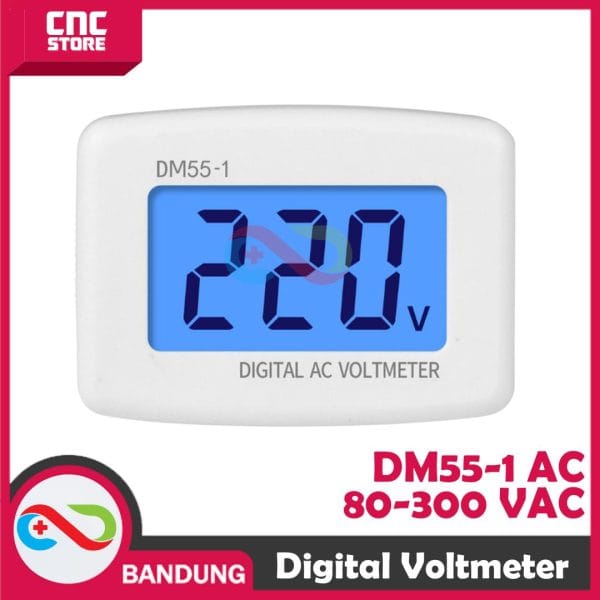 VOLTMETER DIGITAL AC 80-300V DM55-1 VOLTASE STOP KONTAK RUMAH TEGANGAN PLN