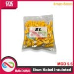 SKUN KABEL INSULATED MALE DISCONNECTS MDD 5.5 Kabel  4mm-6mm - KUNING pasangan dengan FDD 5.5 - Image 2