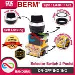Selector Switch 2 Posisi 22mm  LA38-11X21 ON-OFF 1NO 1NC SAKLAR PUTAR PANEL POWER SWITCH