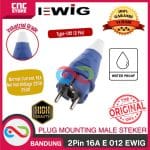 PLUG MOUNTING COLOKAN AC STEKER 2P 16A E 012 EWIG SNI INDUSTRIAL GRADE