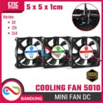 Mini Fan DC Brushless 5010 5V 12V 24V RAM Cover Fan – Kipas Pendingin Elektronik 5x5x1CM / 5CM Cooling Fan