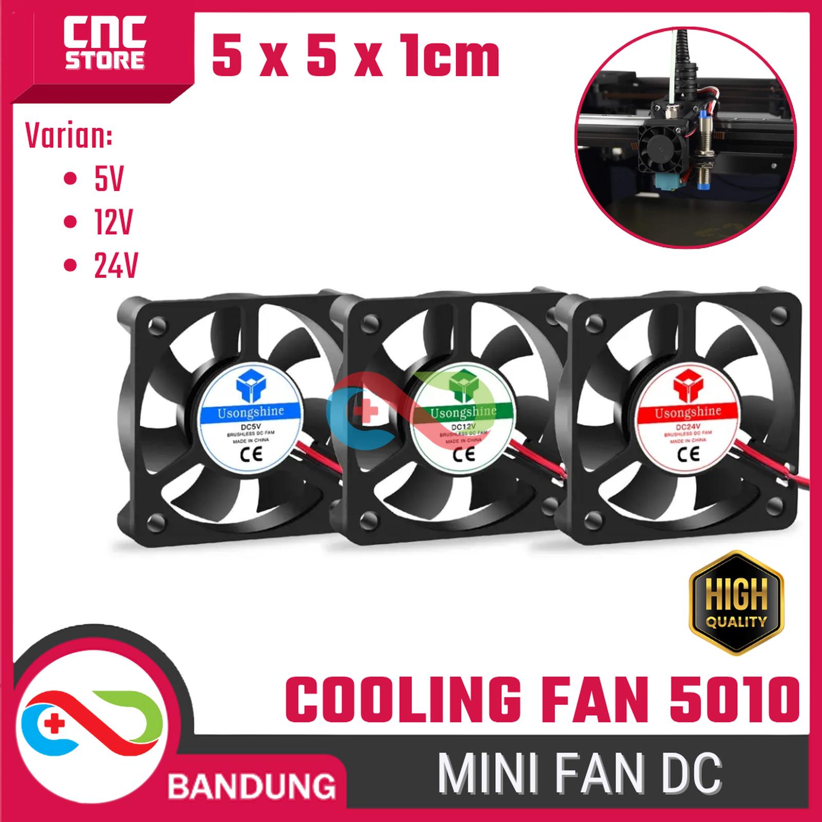 afed1e8bd89944b88fa29e10c3912fd6~tplv-aphluv4xwc-white-pad-v1_1600_1600 Mini Fan DC Brushless 5010 5V 12V 24V RAM Cover Fan – Kipas Pendingin Elektronik 5x5x1CM / 5CM Cooling Fan - Gambar 1