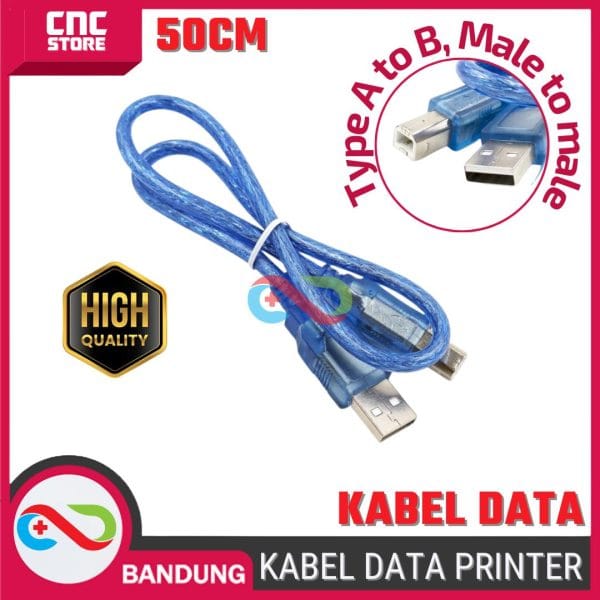 USB 2.0 CABLE KABEL DATA PRINTER TYPE A TO B MALE TO MALE 50CM FOR ARDUINO UNO