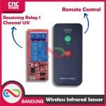 Wireless Infrared Sensor Remote Control Receiving Relay 1 Channel 12V