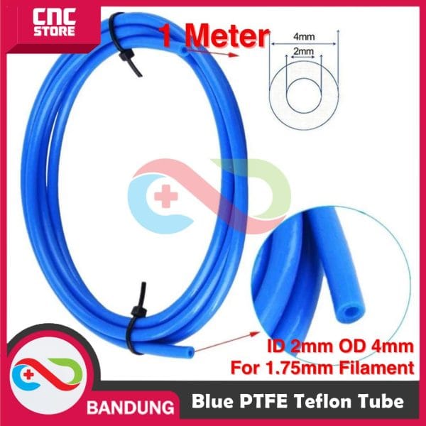 BLUE PTFE TEFLON TUBE 100CM ID 2MM OD 4MM FOR 1.75MM FILAMENT