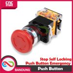 PUSH BUTTON EMERGENCY STOP SELF LOCKING 22MM 10A UPTO 660VAC LA38-11ZS - Image 3
