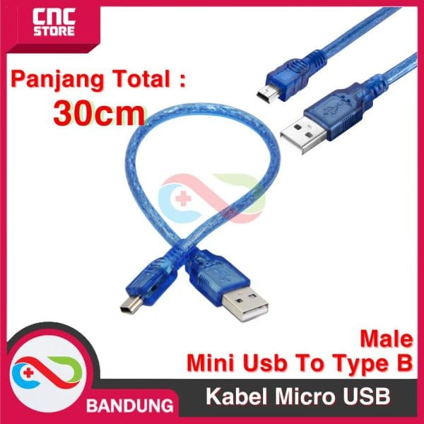 MINI USB 2.0 CABLE KABEL DATA MINIUSB MALE TO MALE 30CM FOR ARDUINO NANO