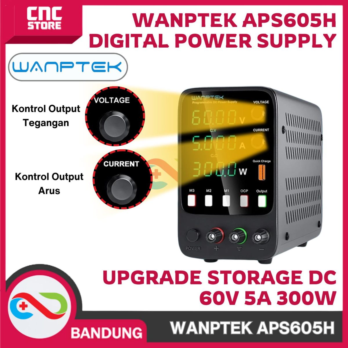 WANPTEK APS605H DIGITAL POWER SUPPLY UPGRADE STORAGE DC 60V 5A 300W CA CC - Image 4