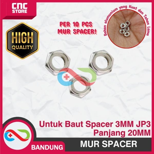 10 PCS MUR 3MM SPACER JP3 ALUMINIUM
