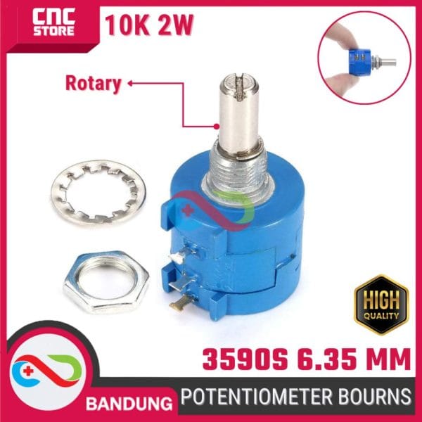 Potentiometer Bourns Multi Turn 3590S 10K 2W – Potensio Presisi untuk Pengaturan Daya