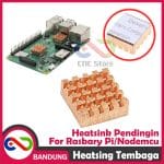 HEATSINK RASPBERRY PI PLUS ADHESIVE THERMAL PAD COPPER TEMBAGA HEAT SINK PENDINGIN 14X12X5.5 5MM