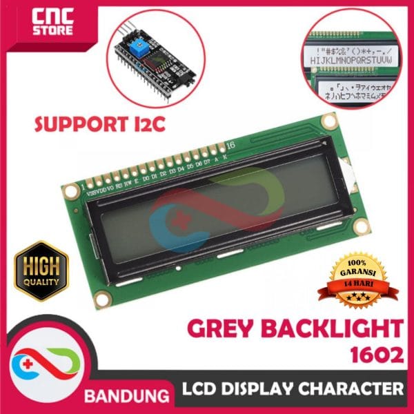 LCD CHARACTER 16X2 1602 5V GREY BACKLIGHT MODULE