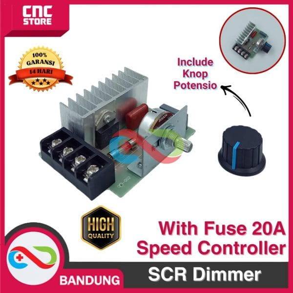 SCR 220VAC THYRISTOR 4000W DIMMER SPEED CONTROLLER MOTOR WITH FUSE