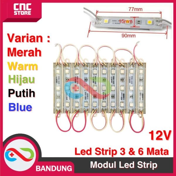MODUL LED 12V MODULE LED 6 MATA STRIP SMD 5050 NEON BOX LAMPU VARIASI WHARM