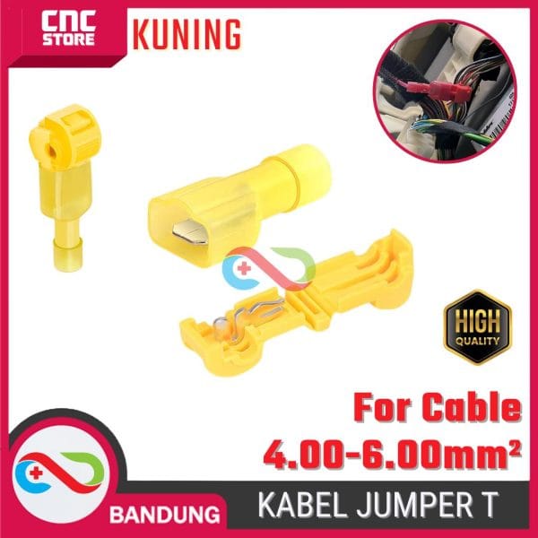 KABEL JUMPER T KUNING 4-6MM2 WIRE CONNECTOR CABANG 3 SPLITTER KUNING