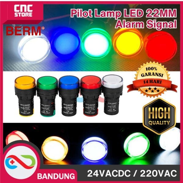 AD16-22SM Pilot Lamp Buzzer LED 22MM ALARM SIGNAL AC 220V 220VAC 24VDC 24V -24VDC - PUTIH BELLMEI