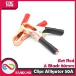 JEPIT BUAYA AKI ACCU 80MM BATTERY TEST CLAMP RED+BLACK 50A - Image 2