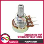 POTENSIO POTENSIOMETER 100K 100KOHM WH148 LINIER TAPER ROTARY - Image 2