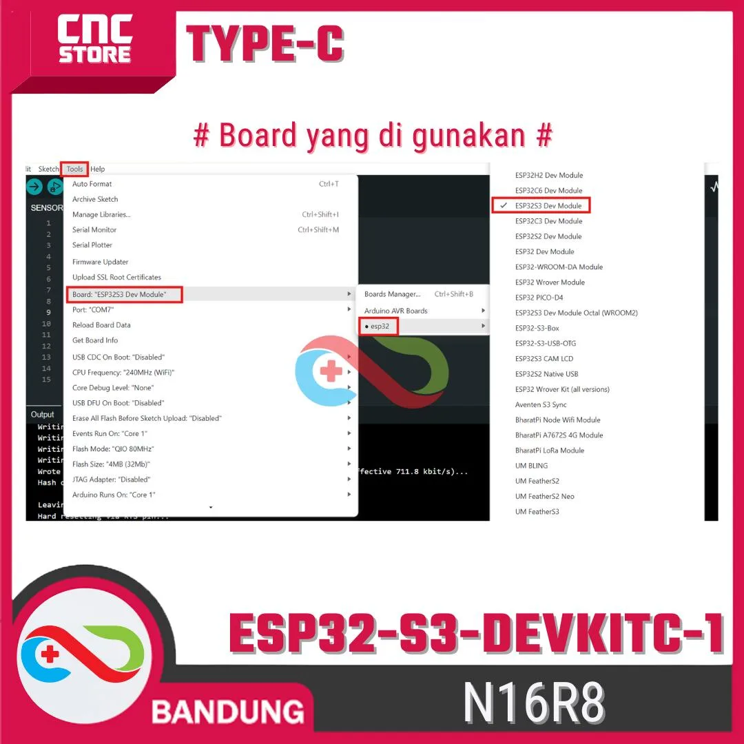 ESP32-S3 inti papan pengembangan wifi Bluetooth DevKitC-1 WROOM-1 Lexin N16R8 - Gambar 5