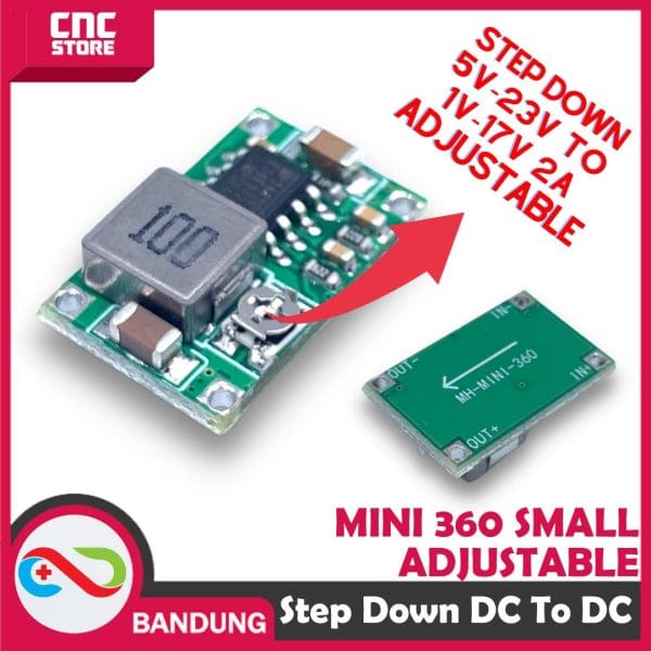 SUPER MINI 360 ULTRA SMALL ADJUSTABLE DC STEP DOWN LM2596 2A 5V-23V TO 1V-17V MODULE