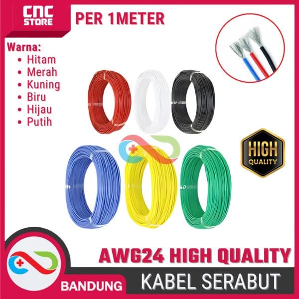 KABEL SERABUT AWG 24 AWG24 HIGH QUALITY HITAM