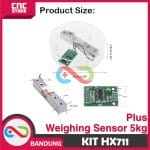 KIT HX711 MODULE 5KG PRESSURE SENSOR SET WEIGHING SENSOR ELECTRONIC SCALE MODULE - Image 4