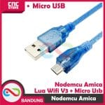 NODEMCU AMICA LUA WIFI V3 4MB 32MBITS FLASH ESP8266 ESP12 CP2102 + KABEL MICRO USB - Image 3
