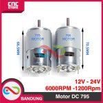 MOTOR DC 795 12V Dinamo HIGH SPEED & TORSI High RPM With Fan & Bearing - Image 3