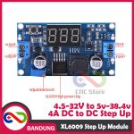 MODULE STEP UP STEP-UP XL6009 ADJUSTABLE DC TO DC BOOST CONVERTER 4A VOLTMETER - Image 3