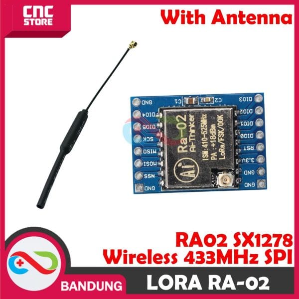 MODUL LORA RA-02 RA02 SX1278 WIRELESS 433MHZ SPI INCLUDE ANTENNA