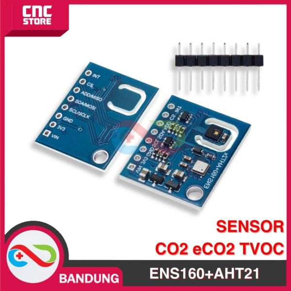 ENS160+AHT21 karbon dioksida CO2 eCO2 TVOC kualitas udara Temperature