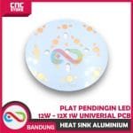 HEAT SINK ALUMINIUM PLAT PENDINGIN LED 12W - 12X 1W UNIVERSAL PCB HEATSINK DIAMETER 78MM ALUM - Image 3