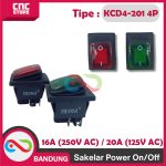 SAKLAR POWER ON-OFF ANTI AIR TAHAN AIR - KCD4-201 4P Saklar Power ON OFF 220V 16A Waterproof Tahan Air Lampu Light 125V 20A IP65 HIGH QUALITY -MERAH - Image 5