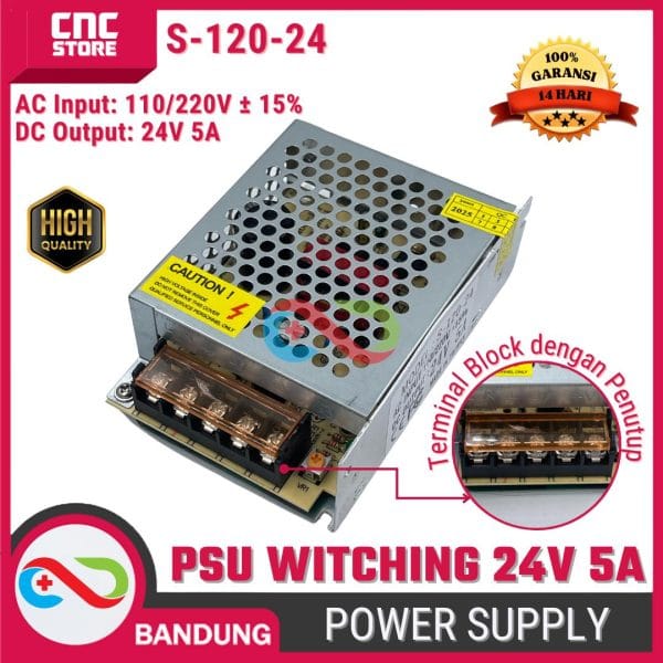 Power Supply Switching PSU 24V 5A – Adaptor Jaring 24V 5A Kecil dan Berkualitas