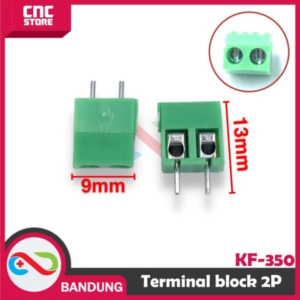 KF-350 KF350 GREEN TERMINAL BLOCK HIJAU GREEN 2PIN 2P 2 PIN SCREW 3.5MM