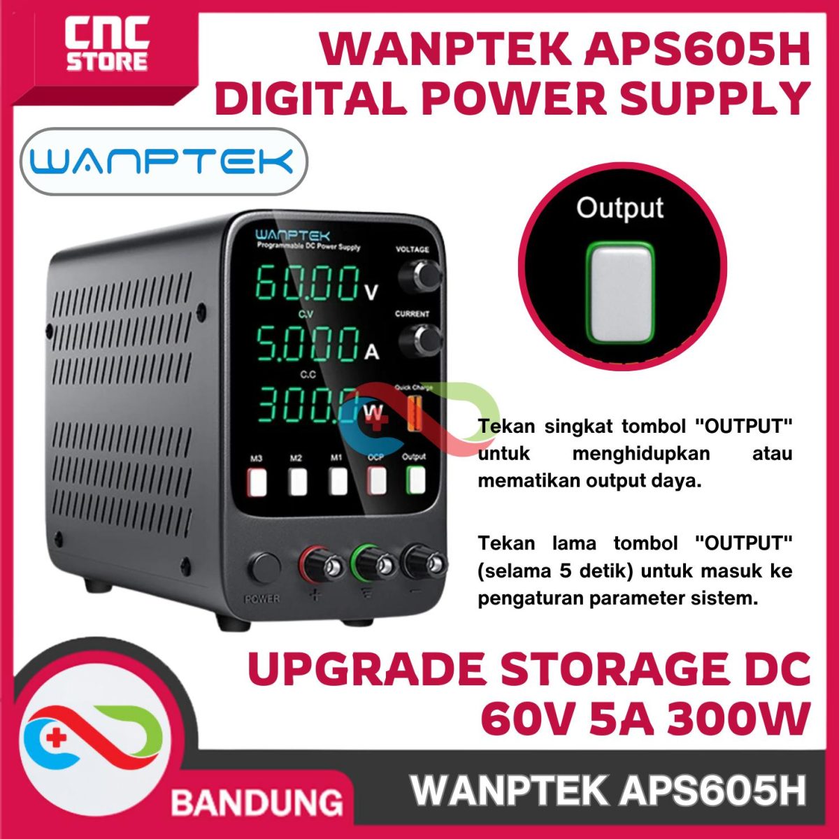 WANPTEK APS605H DIGITAL POWER SUPPLY UPGRADE STORAGE DC 60V 5A 300W CA CC - Image 3
