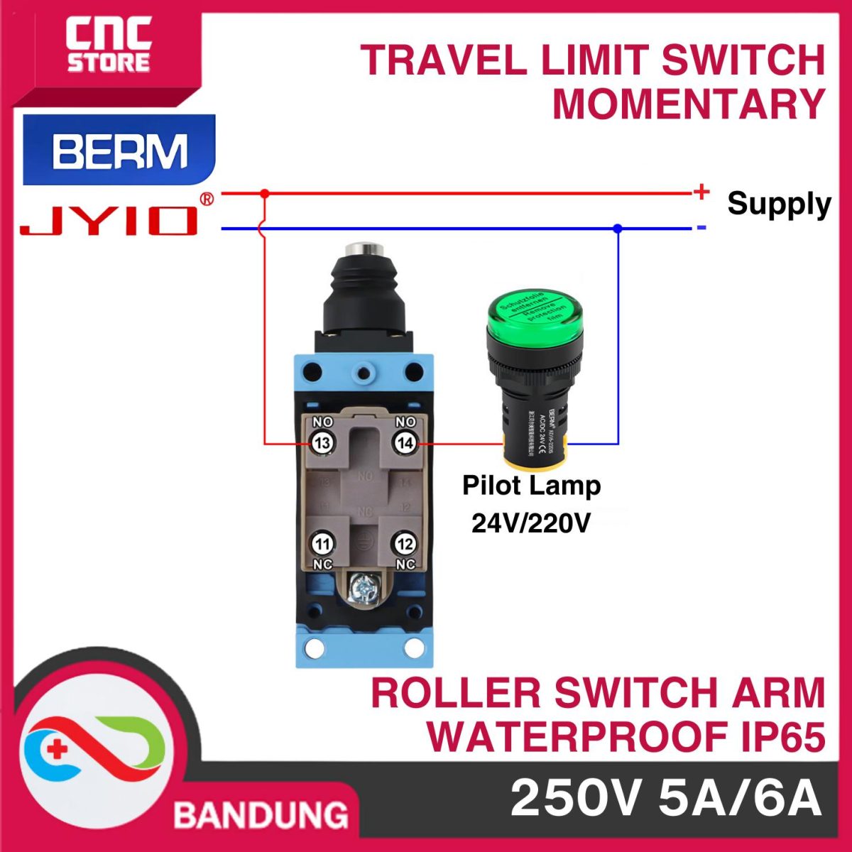 TRAVEL Limit Switch Momentary Roller Switch Arm Waterproof IP65 5A 250V 1NO 1NC NO NC -ME-8108 - Image 5