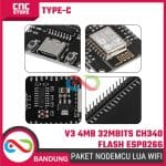 Paket NodeMCU LUA WiFi V3 4MB 32Mbits CH340 Flash ESP8266 ESP12 Type-C – Base Plate, Kabel Data Type C - Modul Pengembangan IoT - Image 4
