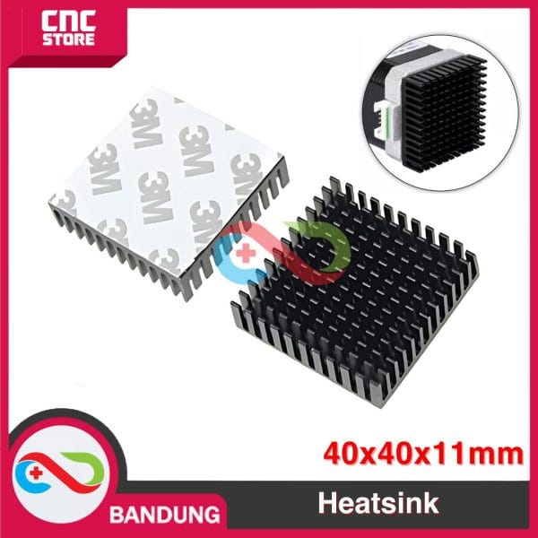 HEATSINK MOTOR STEPPER NEMA 17/24 HEAT SINK 40X40X11 WITH TAPE