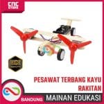 MAINAN EDUKASI PESAWAT TERBANG 2 BALING KAYU RAKITAN STEM DIY