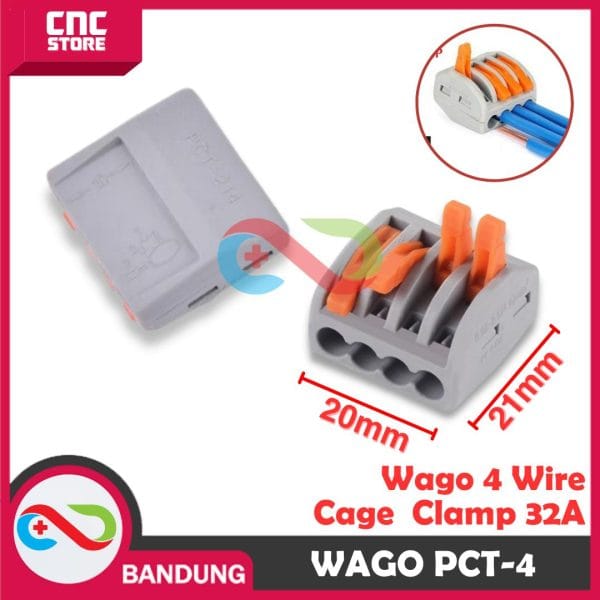 WAGO 4 WIRE TERMINAL BLOCK LEVER CAGE CLAMP PCT-4