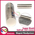 MAGNET NEODYMIUM NDFEB BULAT PERMANEN 12X1,5MM - Image 2