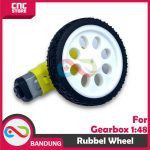 RODA RUBBER WHEEL MOTOR FOR MOTOR DC GEARBOX 1 48 WHITE PUTIH - Image 5