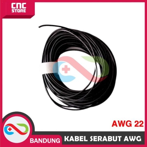 KABEL SERABUT AWG 22 AWG22 HIGH QUALITY HITAM PERMETER